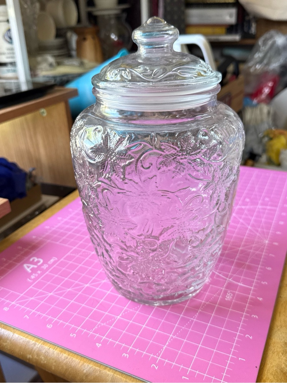 Princess House Clear Glass Fantasia Jar with Lid